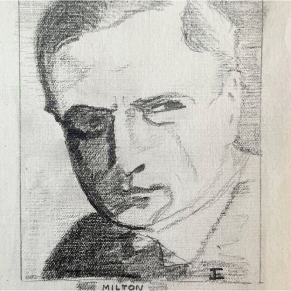 Jerome Eisenberg Milton Sills 1925 Original Art Sketch Pencil 1/1 Signed DWN8C - Picture 1 of 3